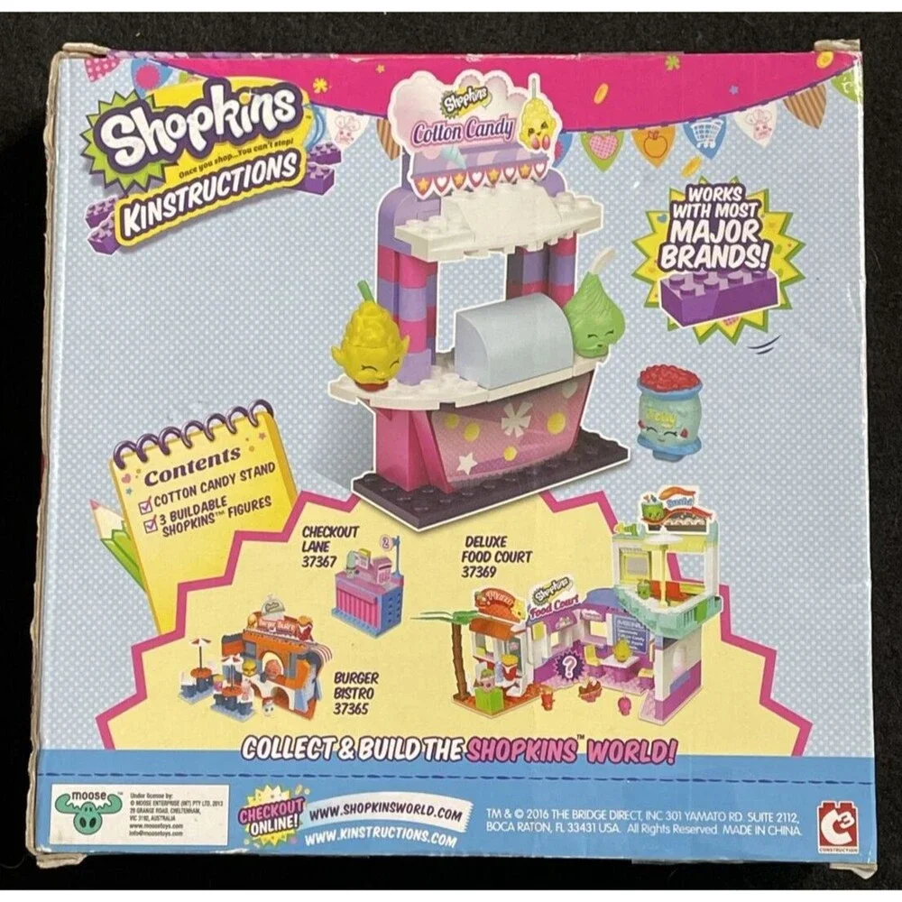 Shopkins Kinstructions Cotton Candy Stand  New In Sealed Box!! BOX SHOWS WEAR